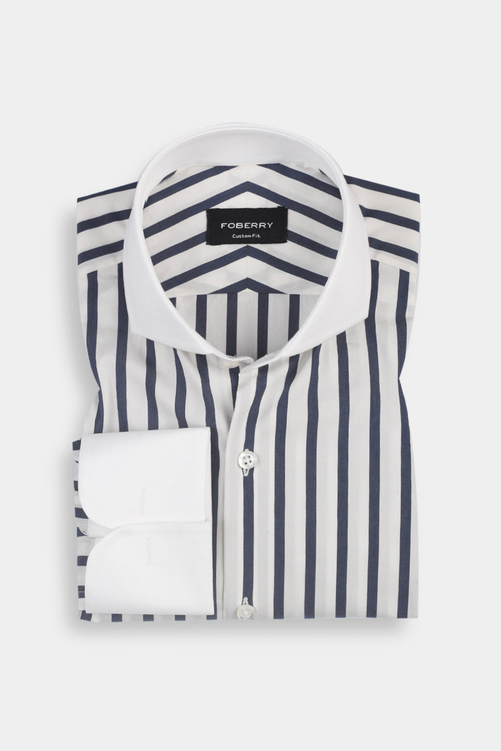 Bold Midnight Blue Striped Shirt