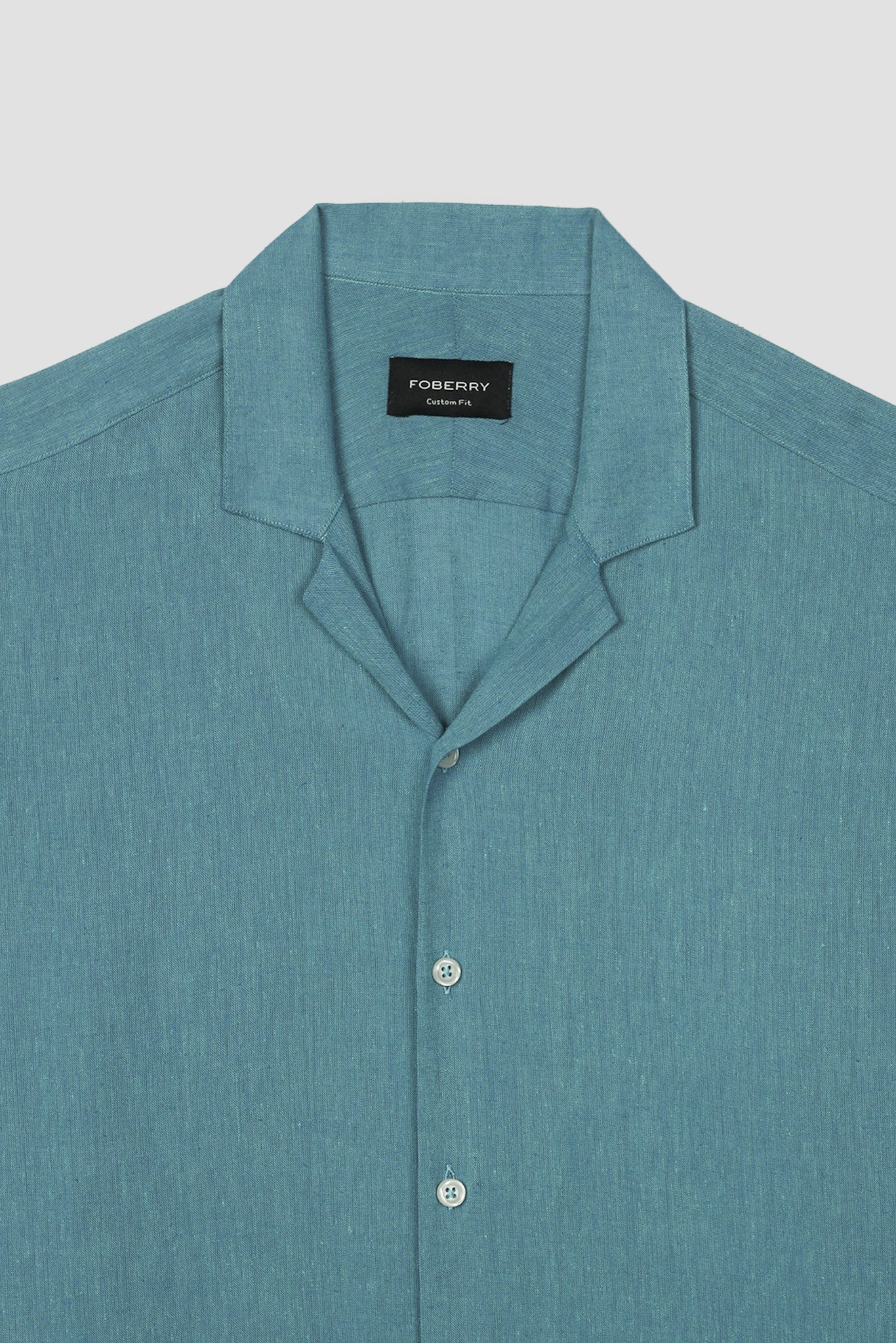 Cerulean Blue Irish linen - Safari Shirt