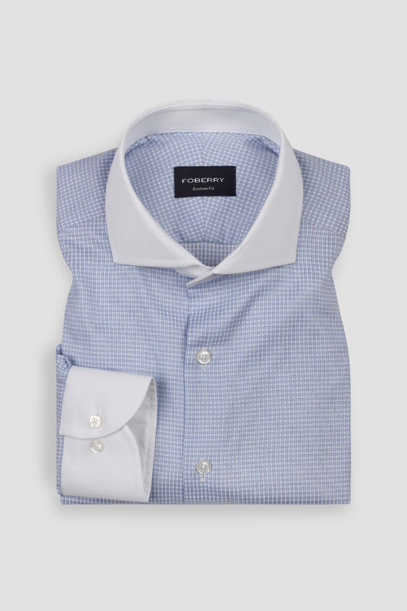 Egyptian Blue White Grid Shirt
