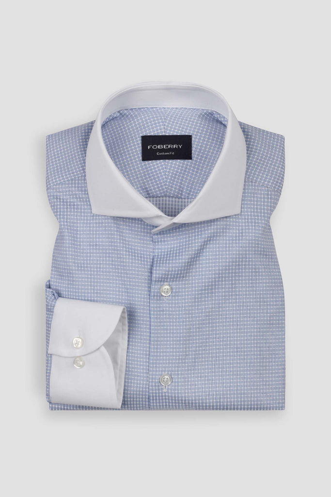 Egyptian Blue White Grid Shirt