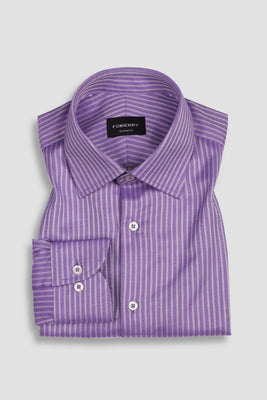 Purple Egyptian Twill Striped Shirt