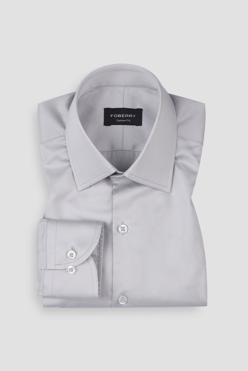 Platinum Grey Egyptian Poplin Shirt