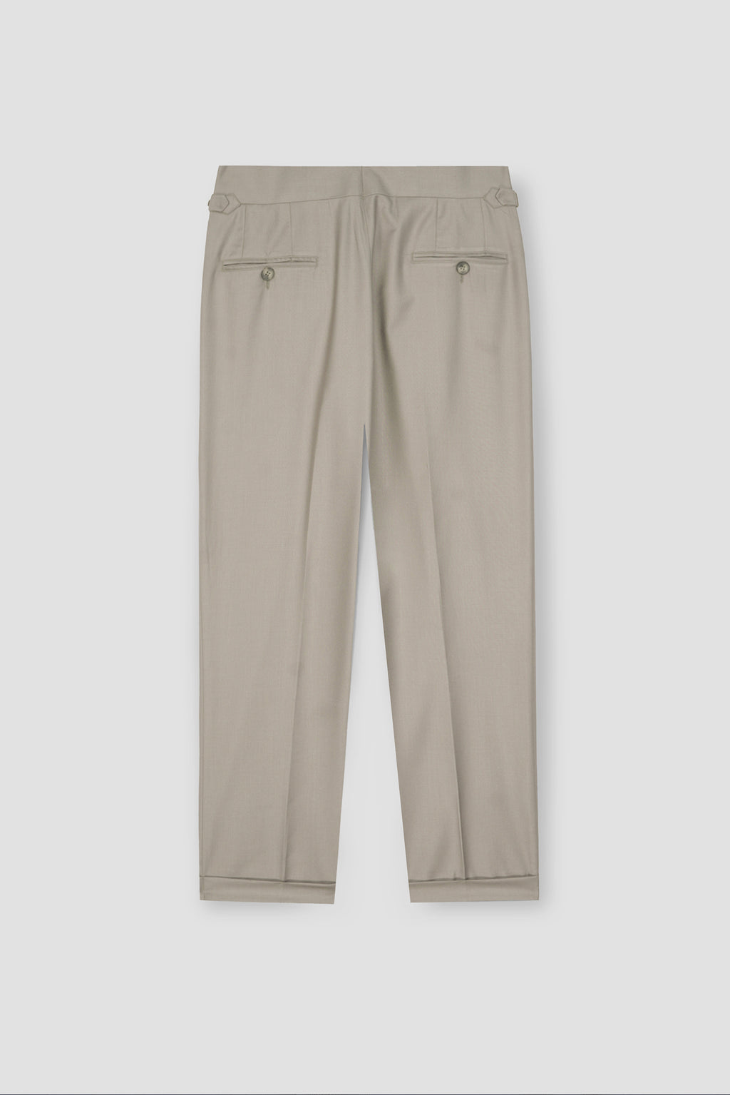 Lime Beige Tropical Wool Blended Dress Pant