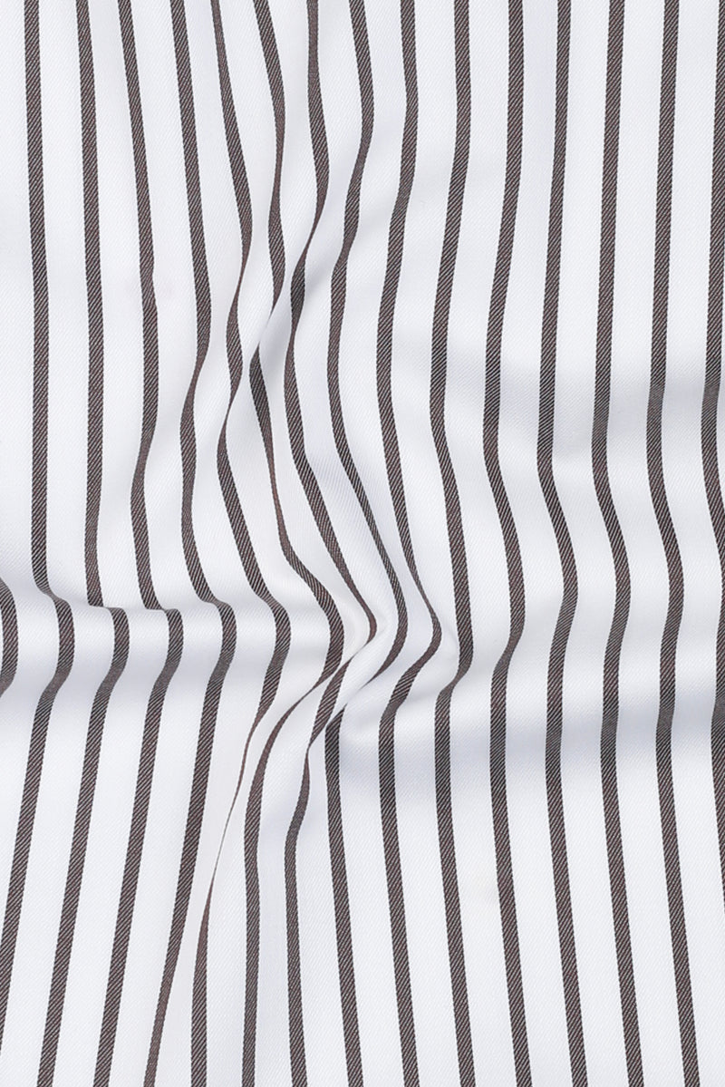 Brown Twill Striped Shirt