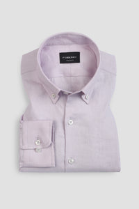 Pastel Lilac Grey Irish Linen Shirt