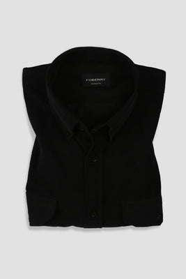 Jet Black Corduroy Shirt - Foberry Pakistan