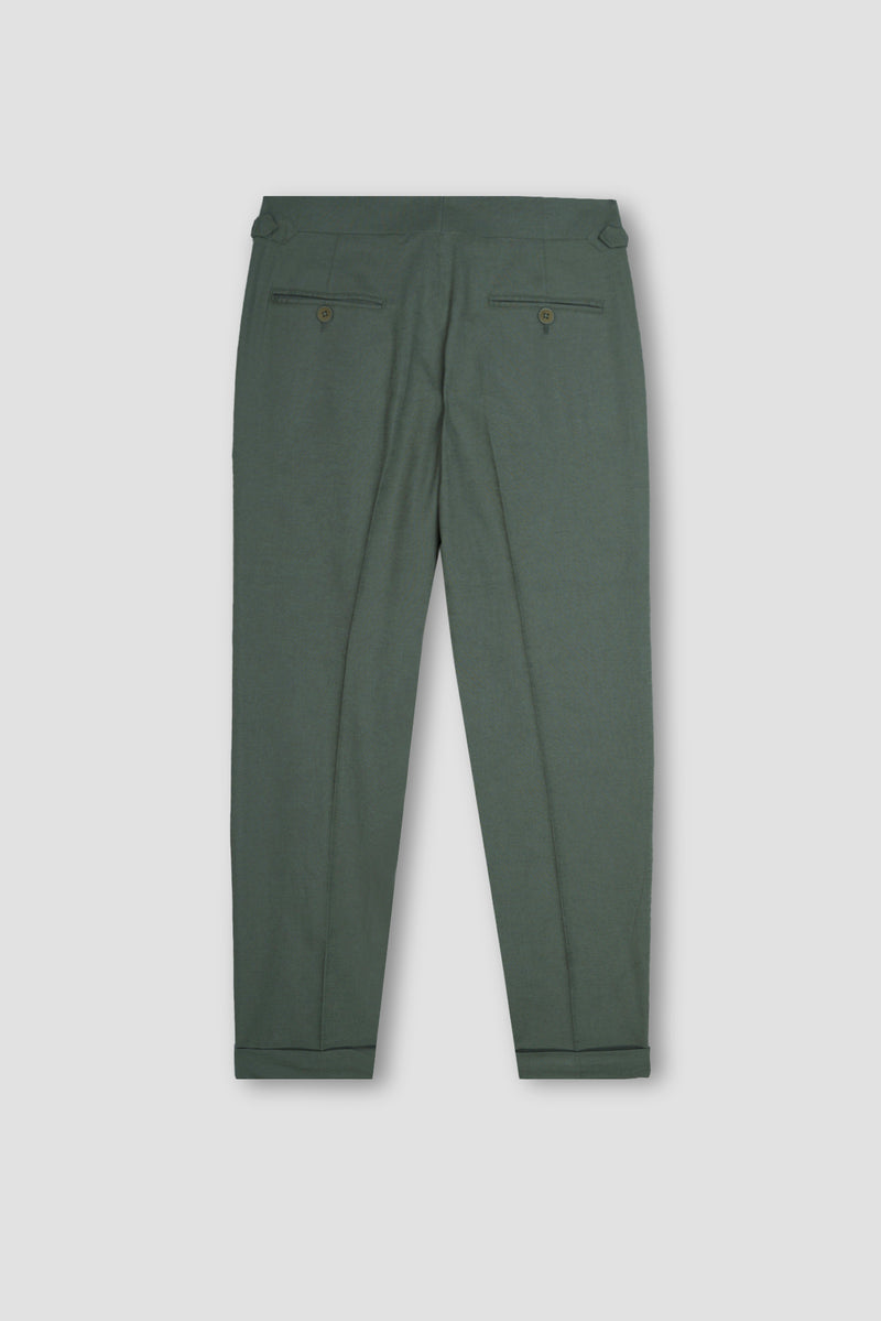 Olive Green Linen Trousers