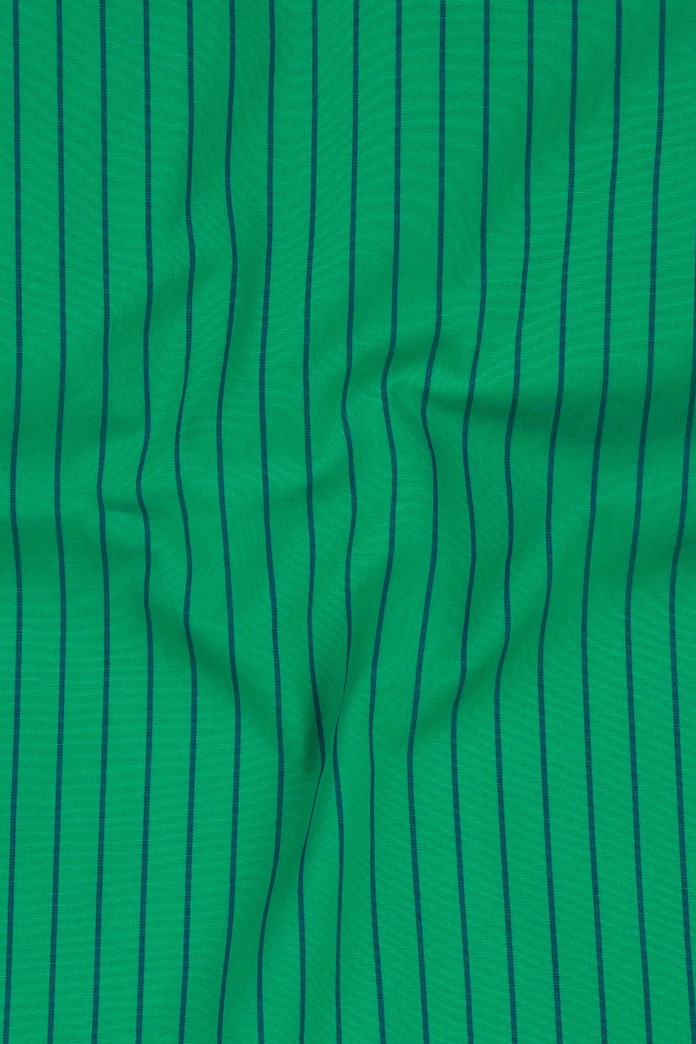 Blue Pinstripes On Green Shirt