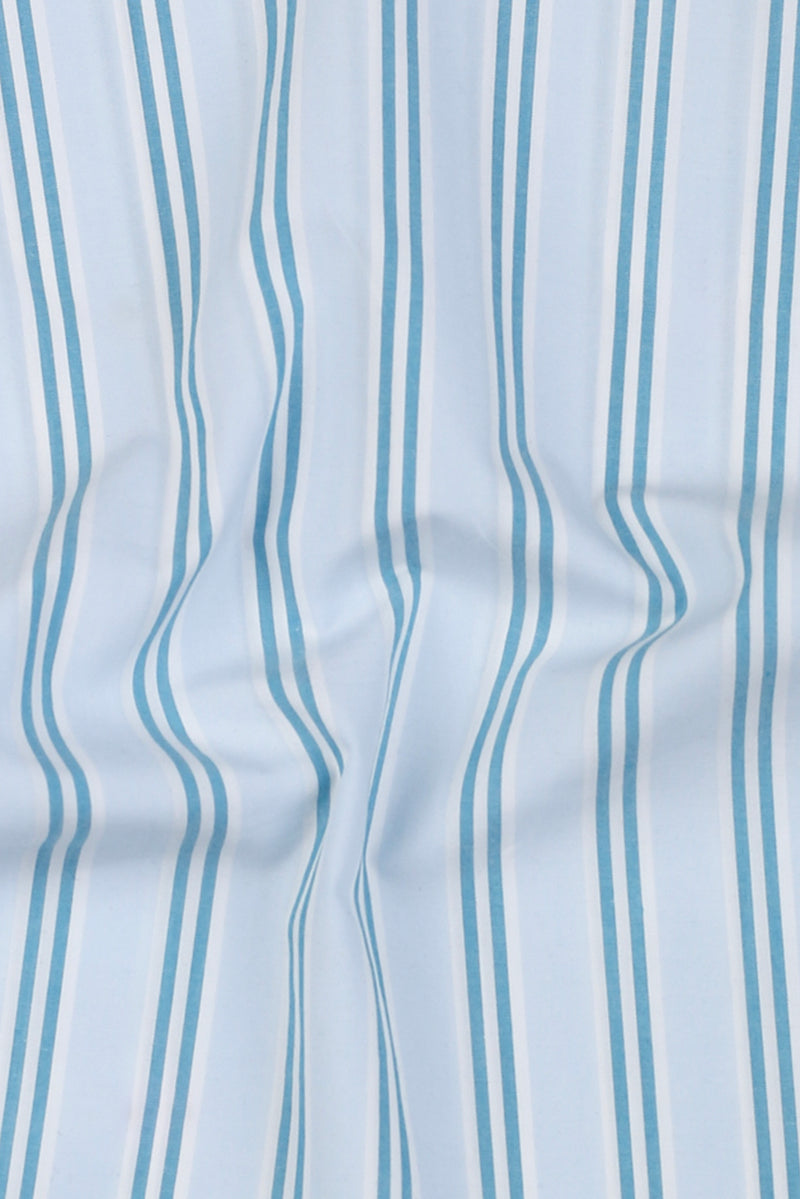 Soft Teal Green Dual Striped Shirt