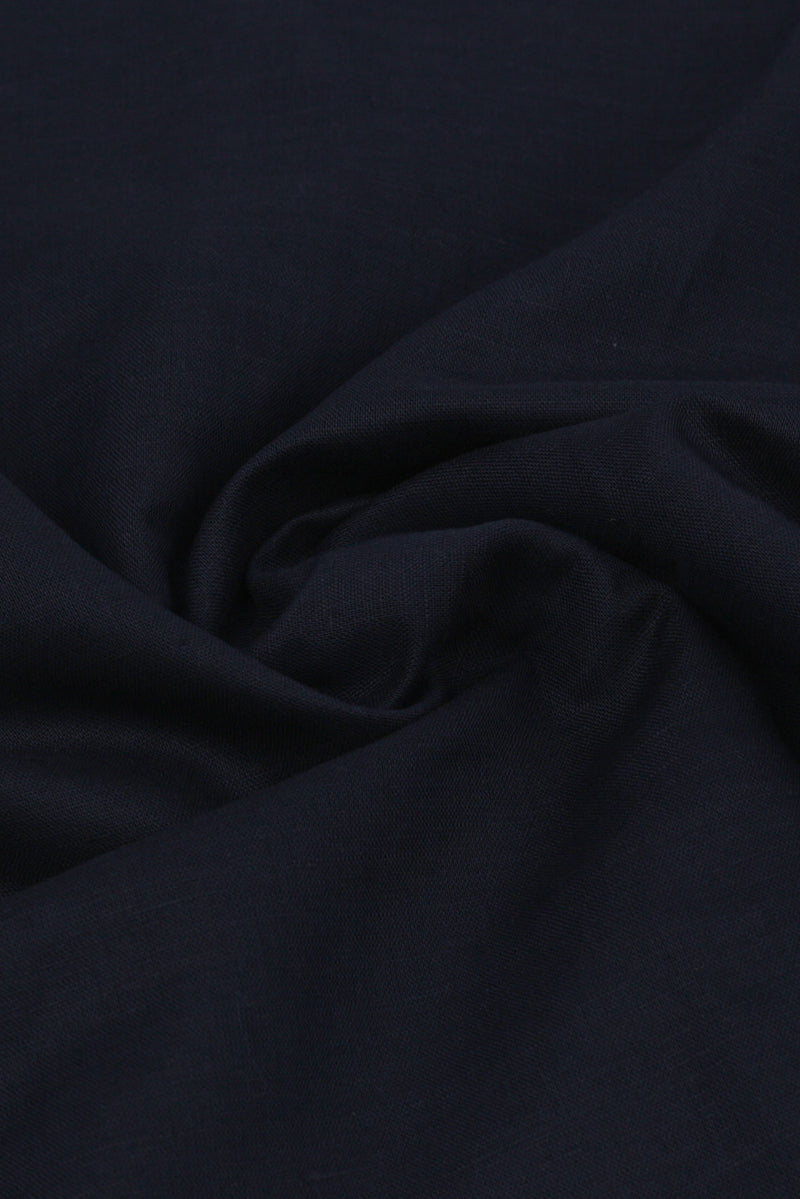 Midnight Blue Featherweight Italian Linen - Foberry Pakistan