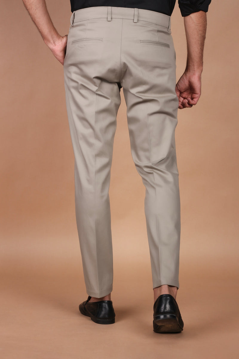 Taupe Twill Comfort Chinos