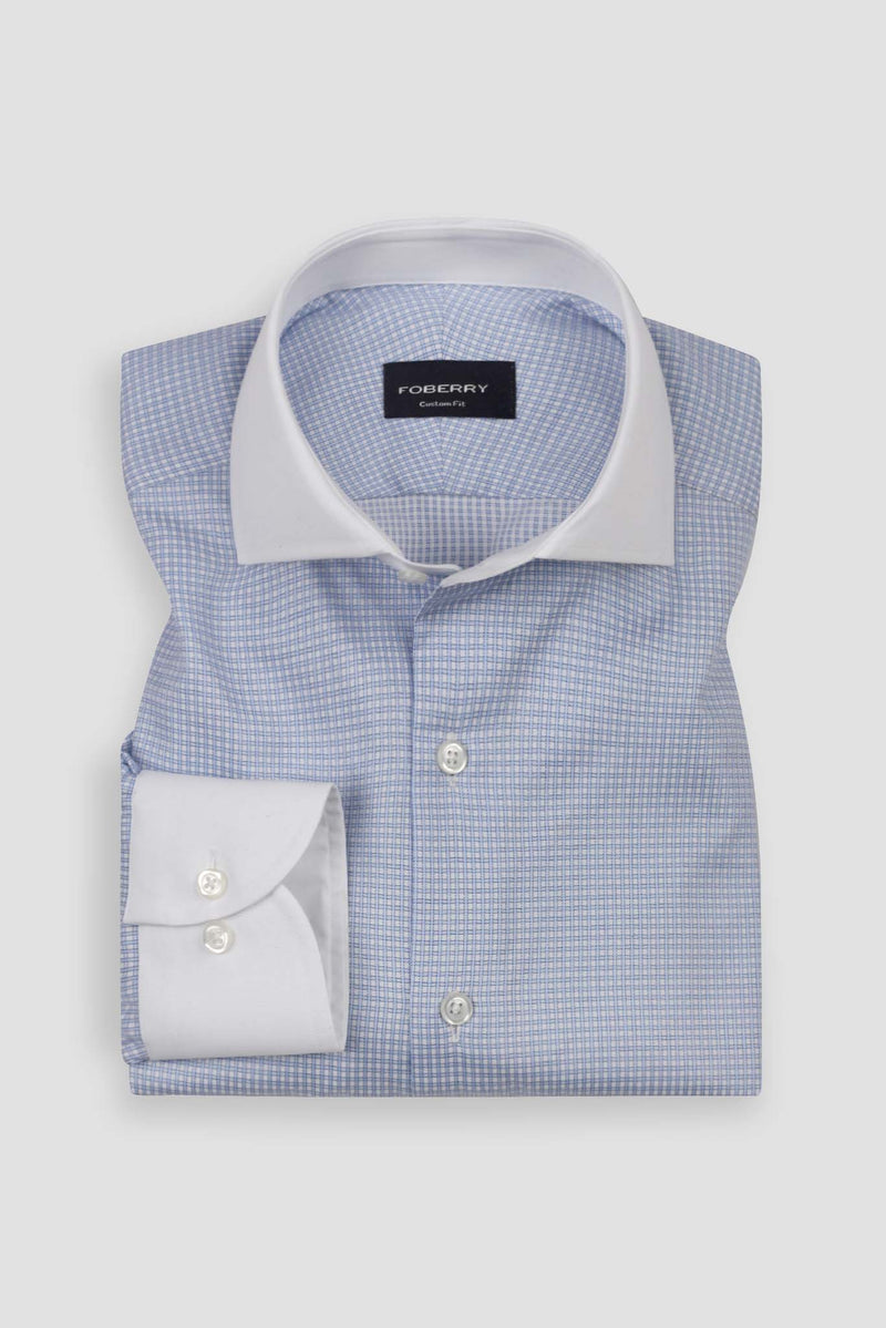 Egyptian Blue White Grid Shirt