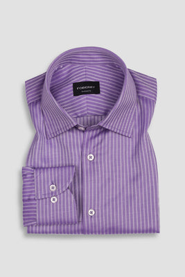 Purple Egyptian Twill Striped Shirt