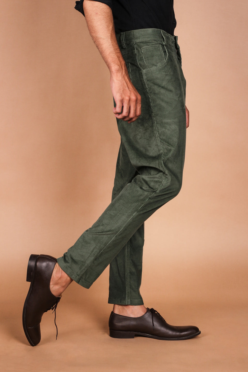 Seaweed Green Five Pocket Corduroy Trouser - Foberry Pakistan