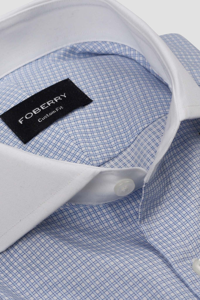 Egyptian Blue White Grid Shirt