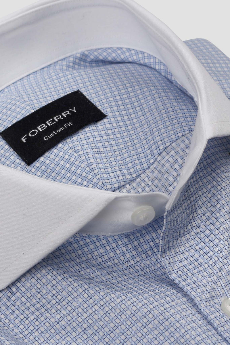 Egyptian Blue White Grid Shirt