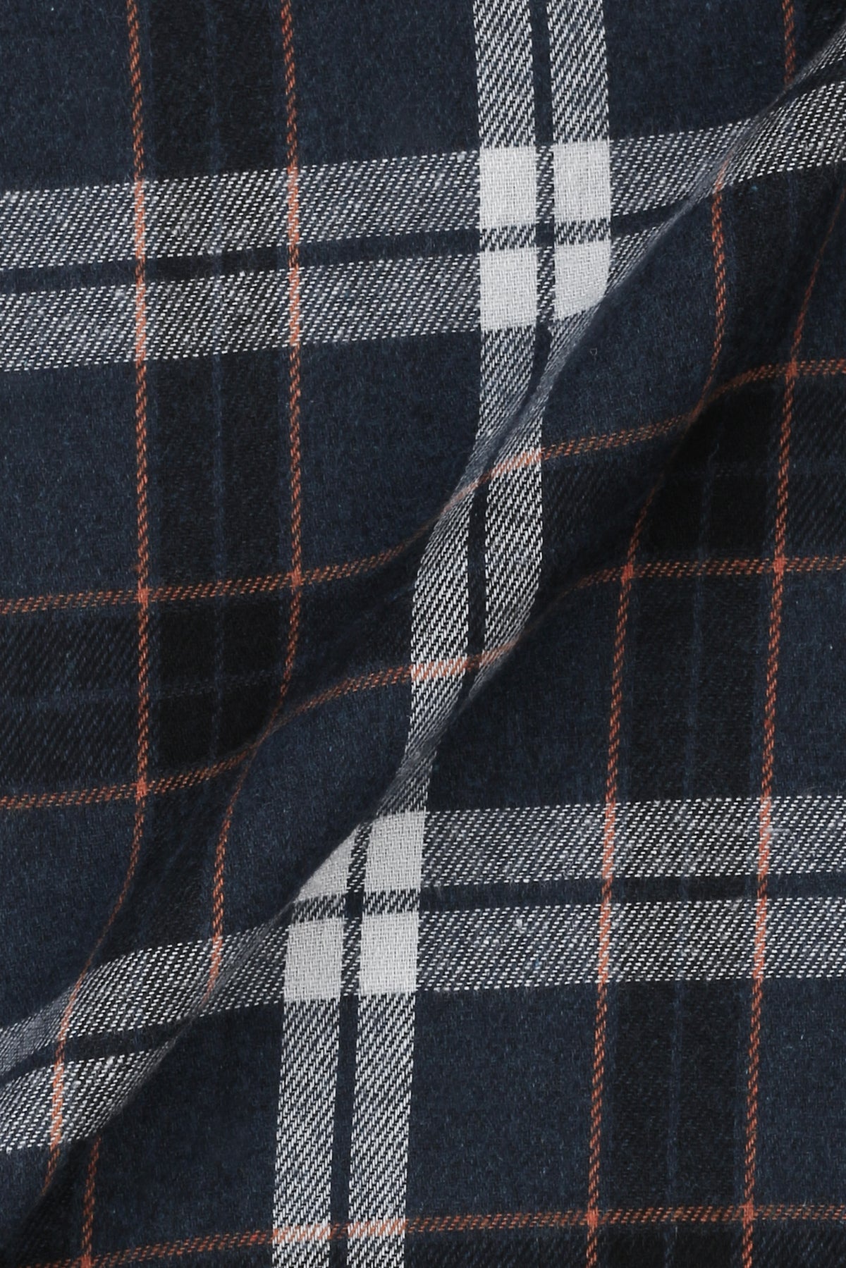 Orange Midnight Blue Tartan Winter Flannel Shirt