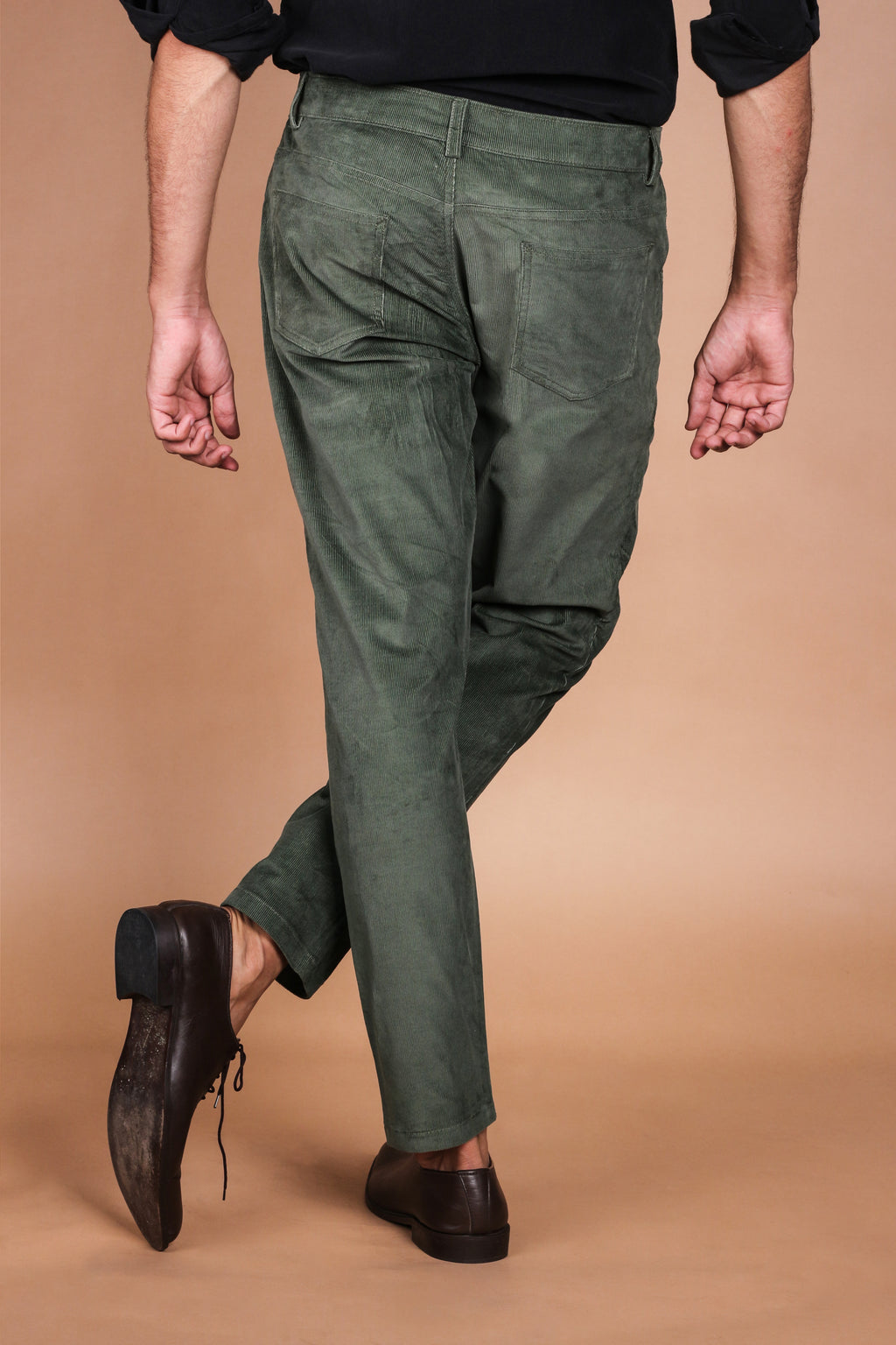 Seaweed Green Five Pocket Corduroy Trouser - Foberry Pakistan