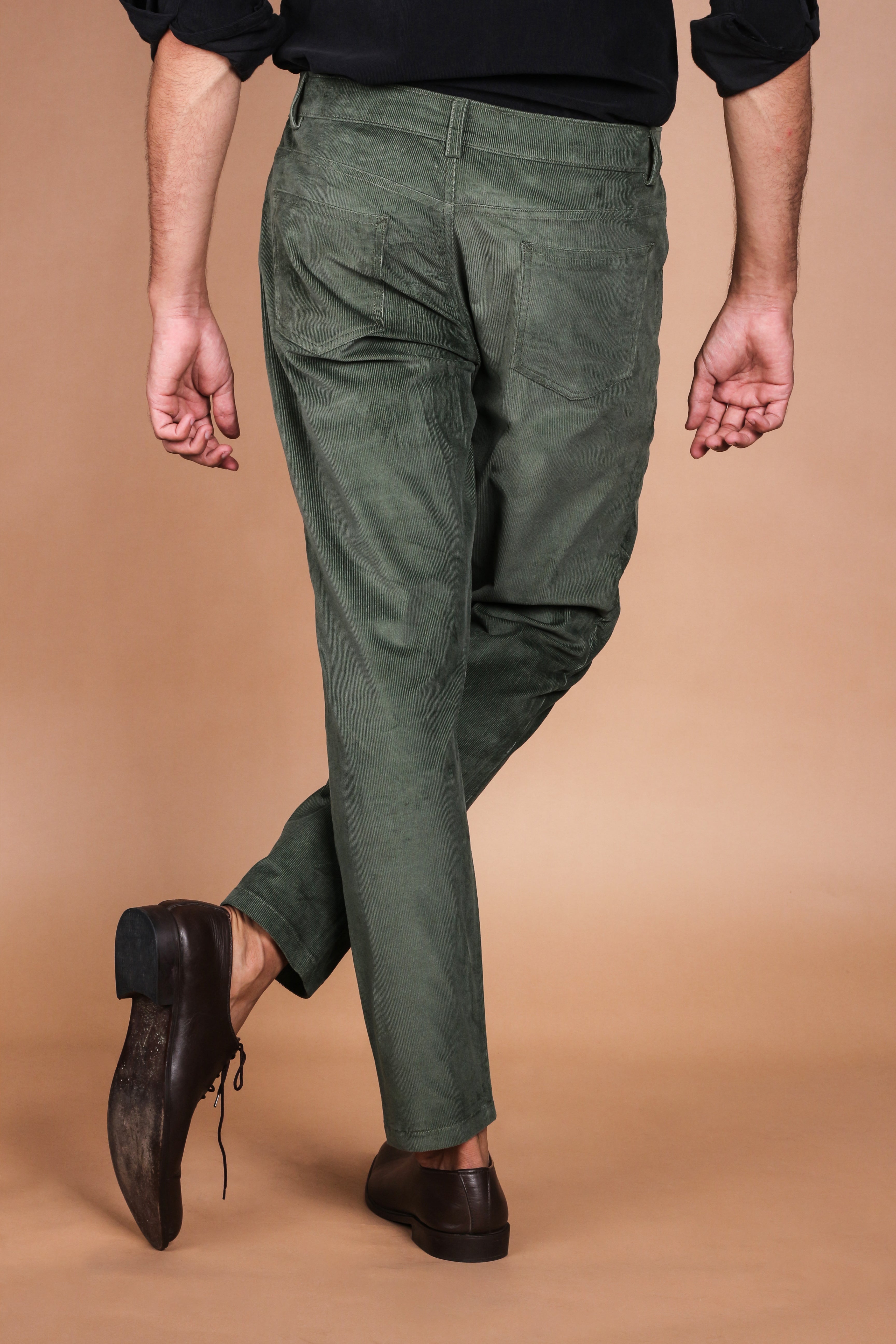 Seaweed Green Five Pocket Corduroy Trouser - Foberry Pakistan
