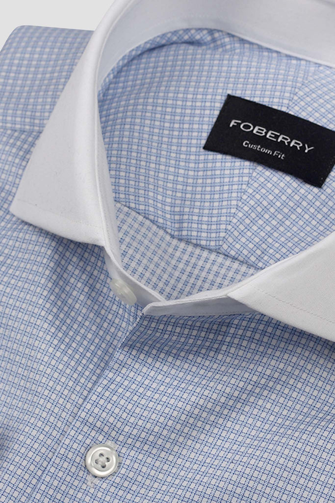 Egyptian Blue White Grid Shirt