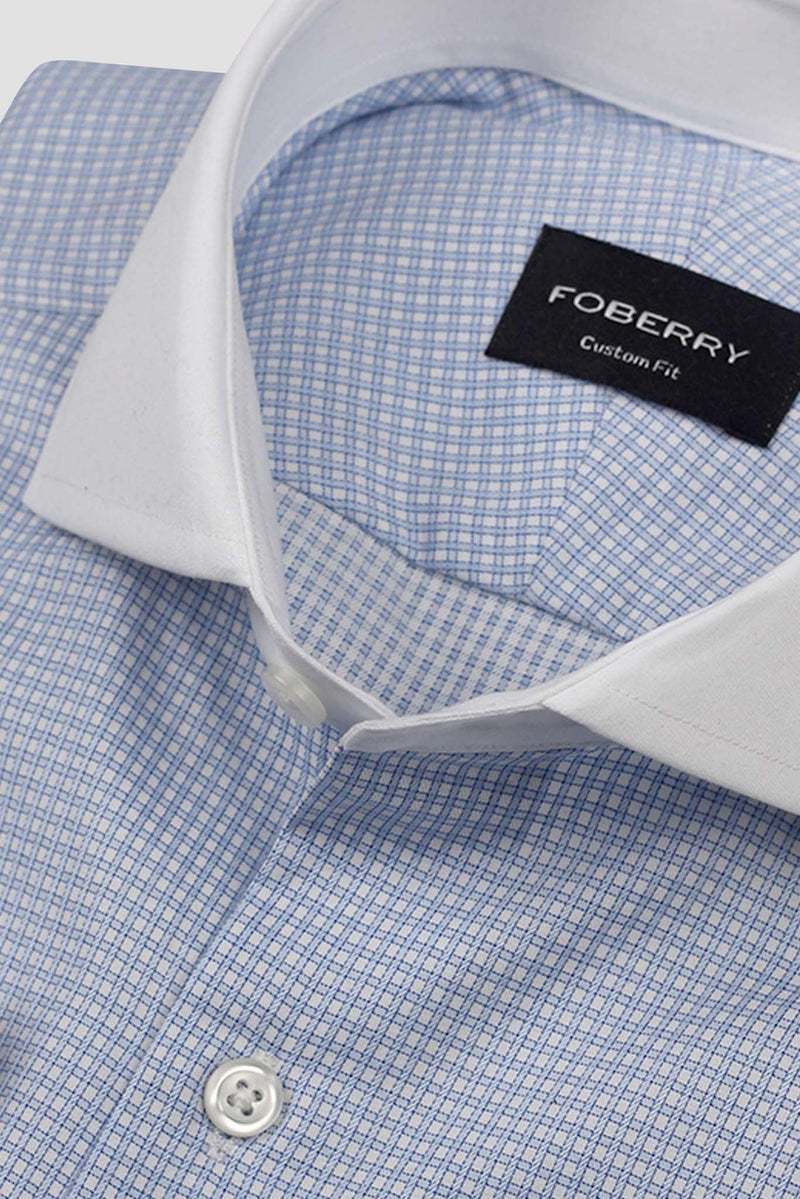 Egyptian Blue White Grid Shirt