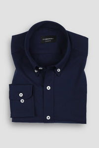 Crisp Navy Blue Oxford Shirt