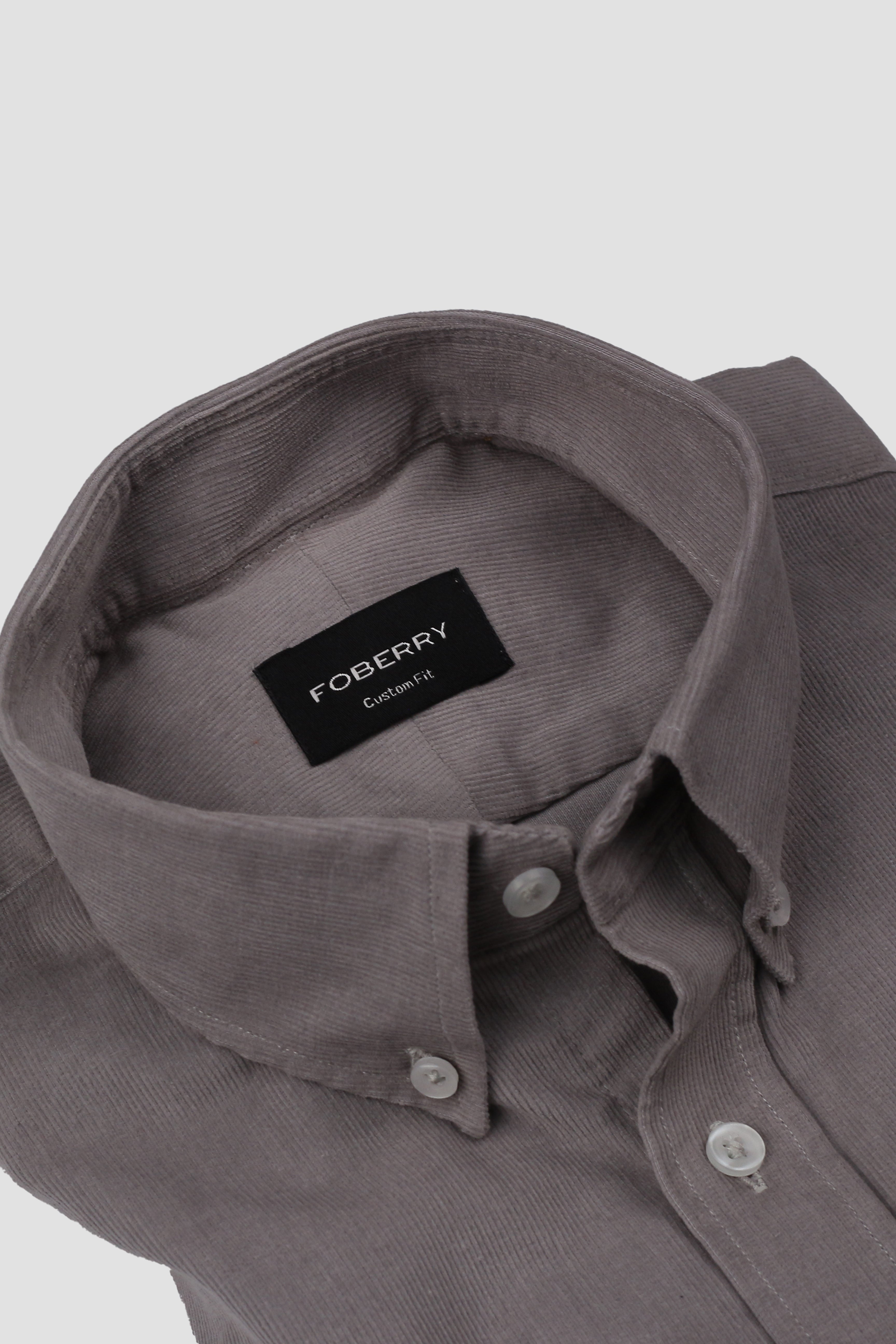 French Grey Corduroy Shirt - Foberry Pakistan