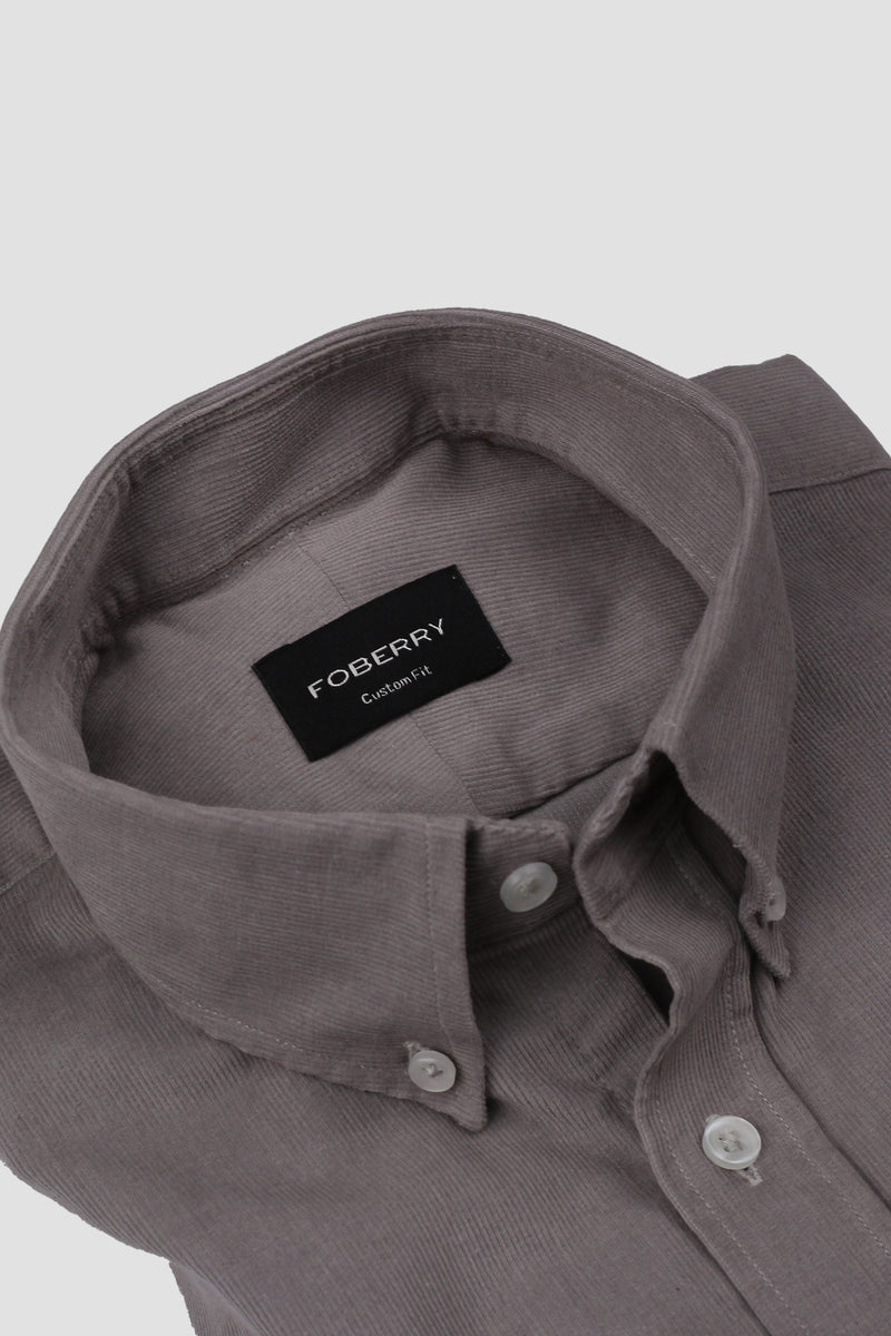 French Grey Corduroy Shirt - Foberry Pakistan