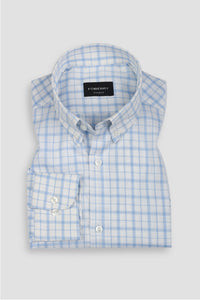 Sky Blue Tartan Linen Shirt