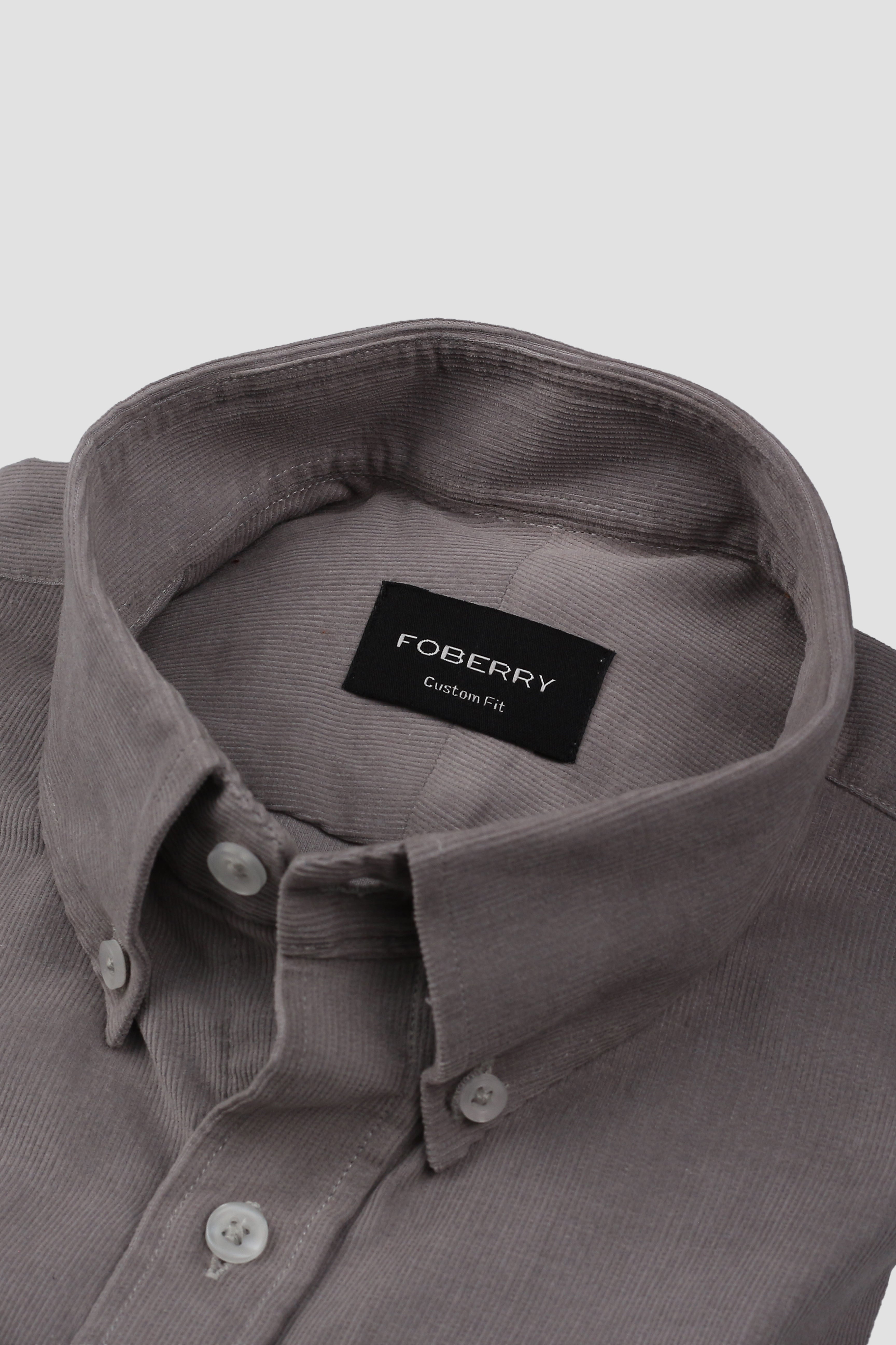 French Grey Corduroy Shirt - Foberry Pakistan