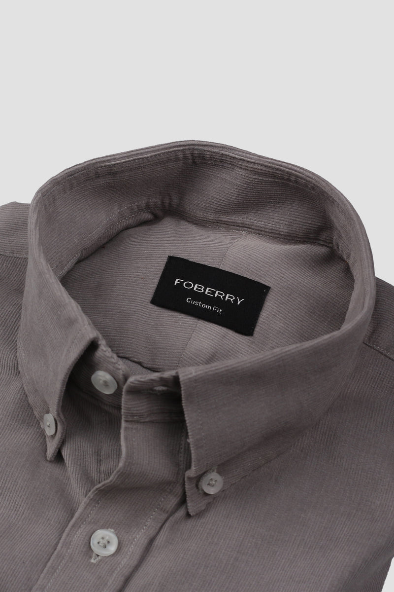 French Grey Corduroy Shirt - Foberry Pakistan