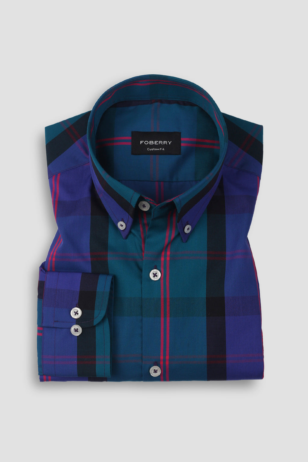 Purple & Blue Plaid Shirt