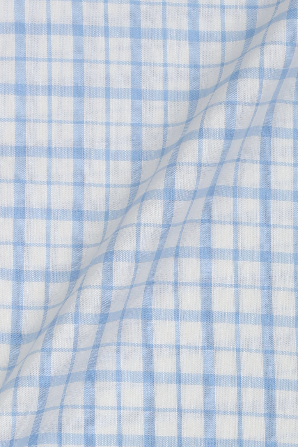 Sky Blue Tartan Linen