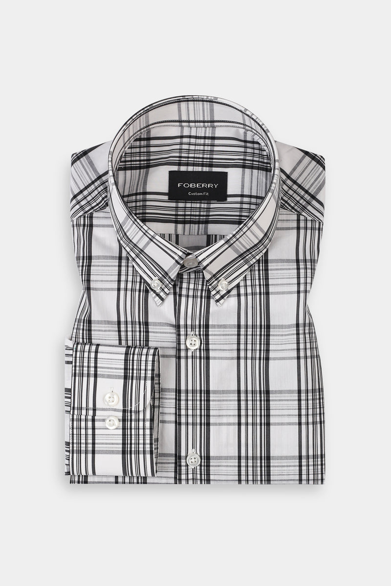 Soft Black & White Tartan Shirt