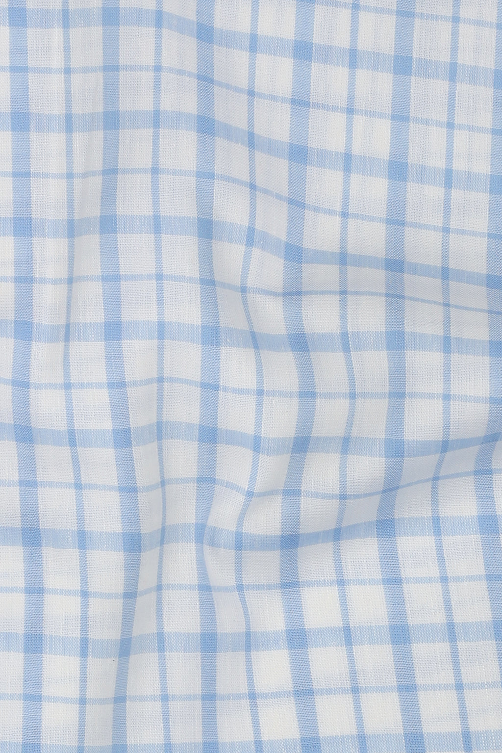 Sky Blue Tartan Linen