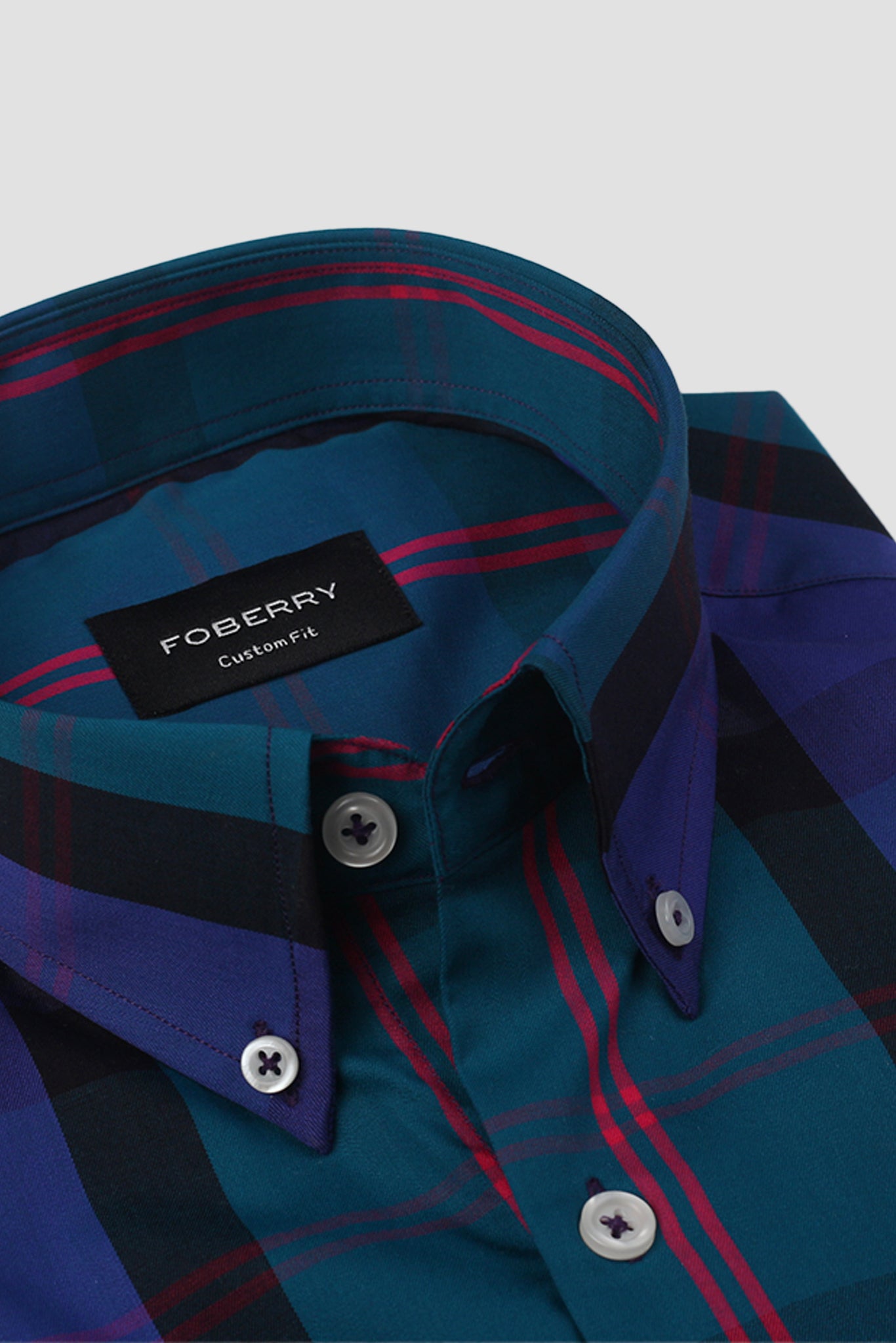Purple & Blue Plaid Shirt