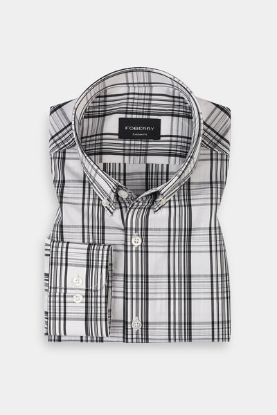 Soft Black & White Tartan Shirt
