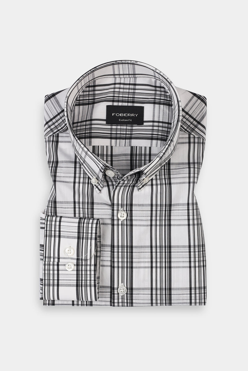 Soft Black & White Tartan Shirt