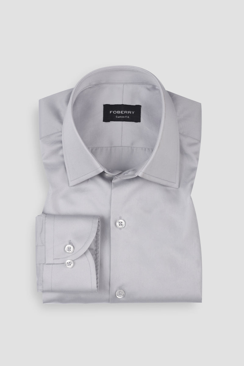 Platinum Grey Egyptian Poplin Shirt