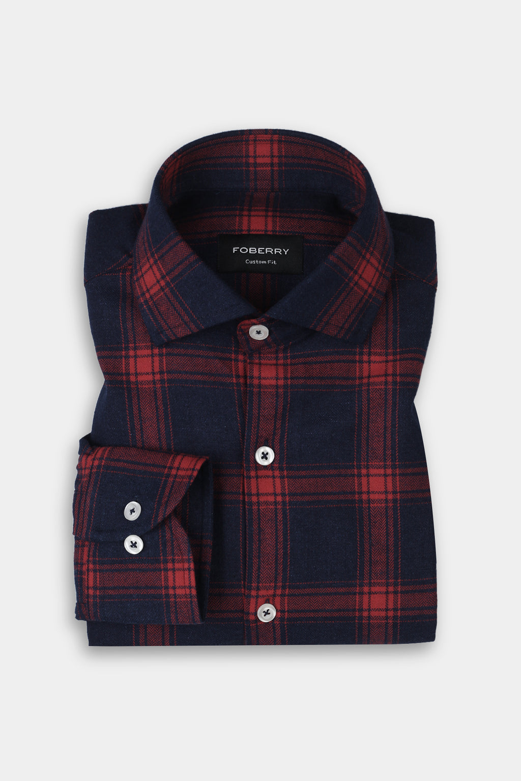Soft Denim Blue Tartan Winter Flannel Shirt