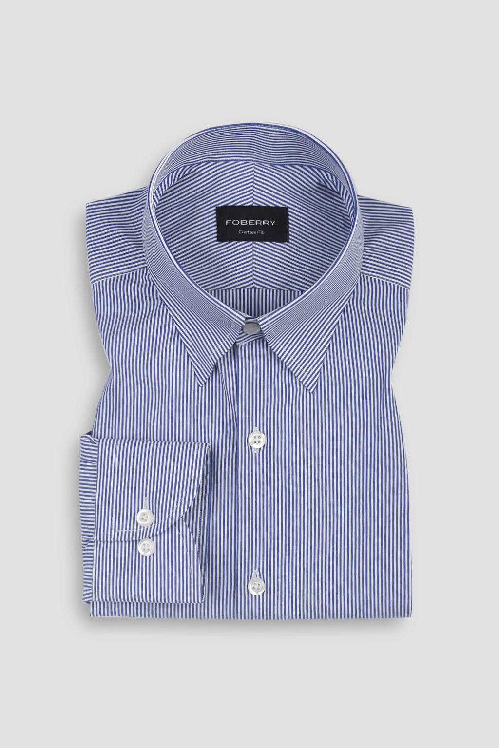 Soft Ink Blue Pencil Striped Shirt