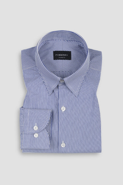 Soft Ink Blue Pencil Striped Shirt