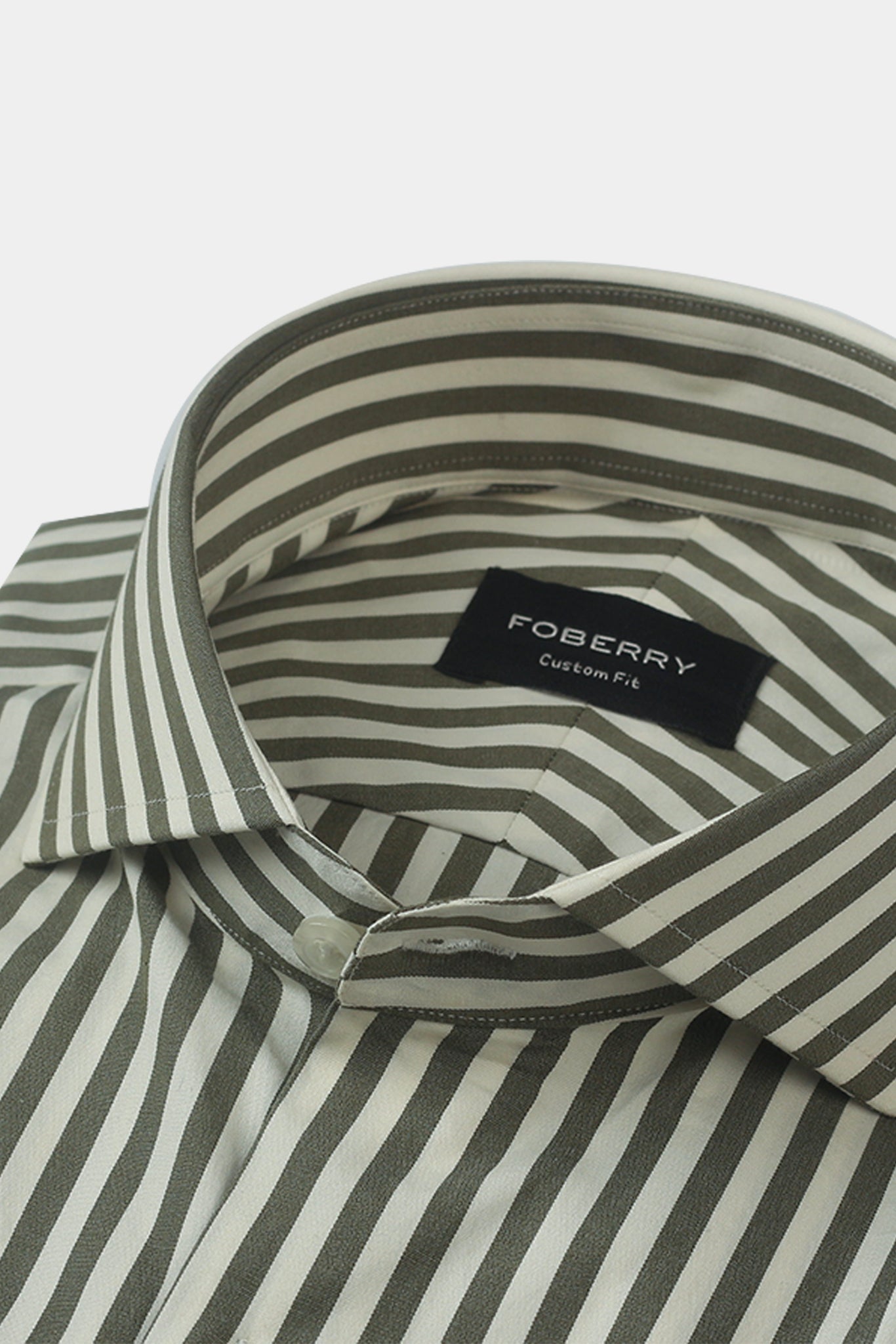 Olive Green Bengal Striped Shirt