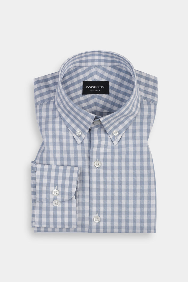 Sky Blue Buffalo Check Shirt