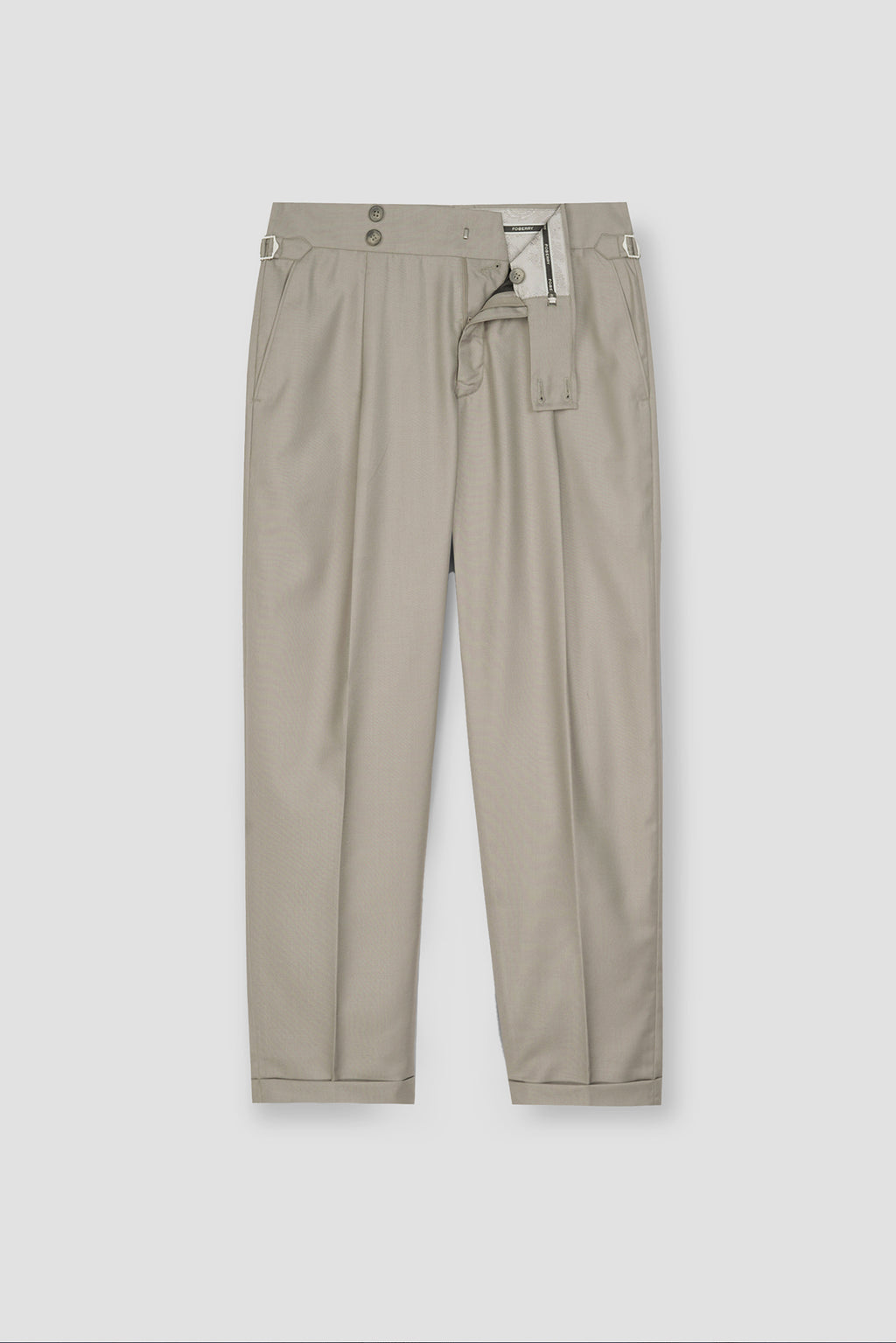 Lime Beige Tropical Wool Blended Dress Pant