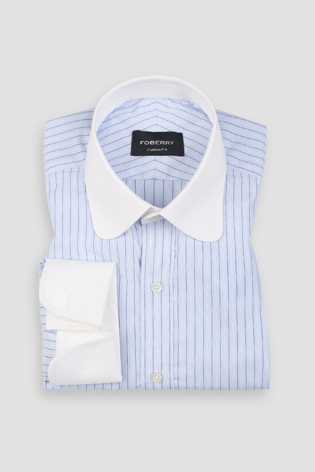 Sky Blue & Black Hairline Striped Shirt