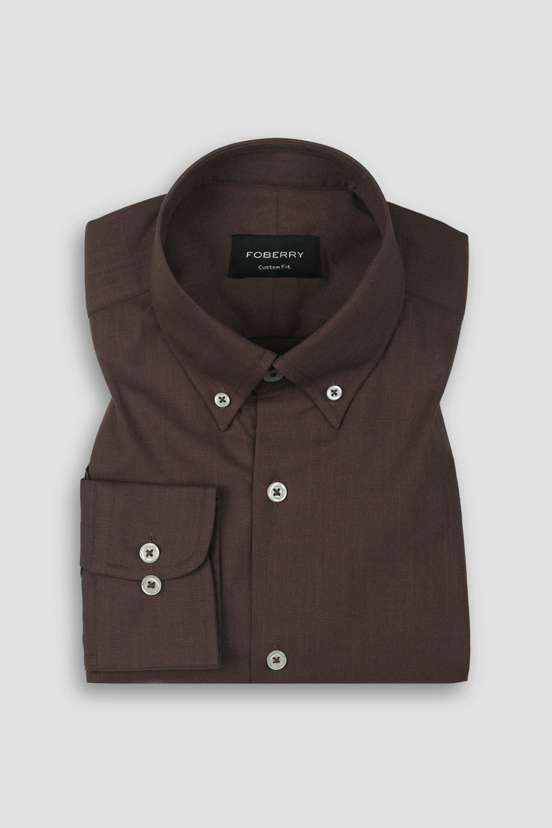 Soft Syrup Brown Irish Linen Shirt
