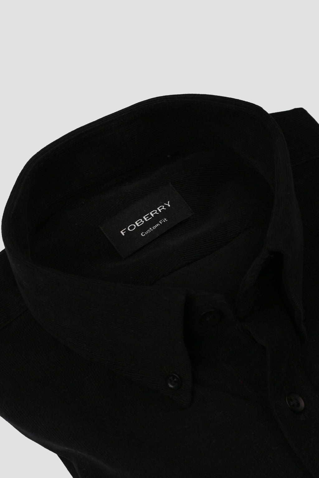 Jet Black Corduroy Shirt - Foberry Pakistan