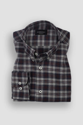 Soft Burnt Burgundy Tartan Winter Flannel Shirt