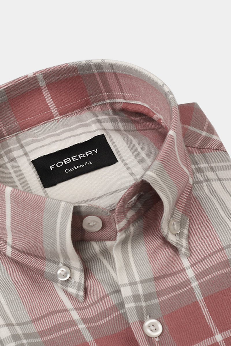 Salman Grey Plaid Winter Flannel Shirt